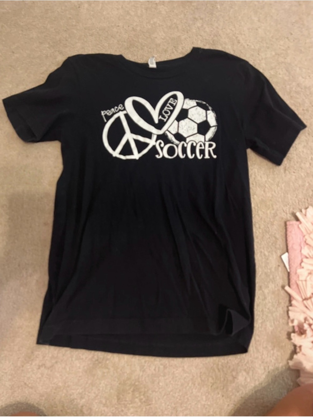 Bella Canvas Black Short-Sleeve 'Peace Love Soccer' Graphic Tee